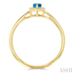 ASHI Pear Shape Gemstone & Halo Diamond Ring 41279PPFSBTYG-PR