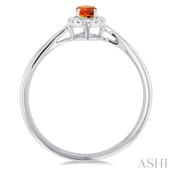 ASHI Oval Shape Gemstone & Halo Diamond Ring 41279PPFSCTWG-OV