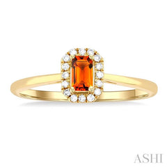 ASHI Emerald Shape Gemstone & Halo Diamond Ring 41279PPFSCTYG-OC