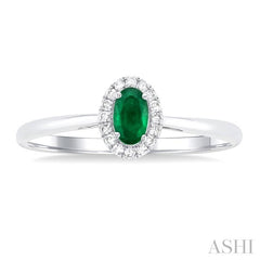 ASHI Oval Shape Gemstone & Halo Diamond Ring 41279PPFSEMWG-OV