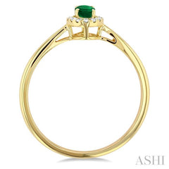 ASHI Oval Shape Gemstone & Halo Diamond Ring 41279PPFSEMYG-OV