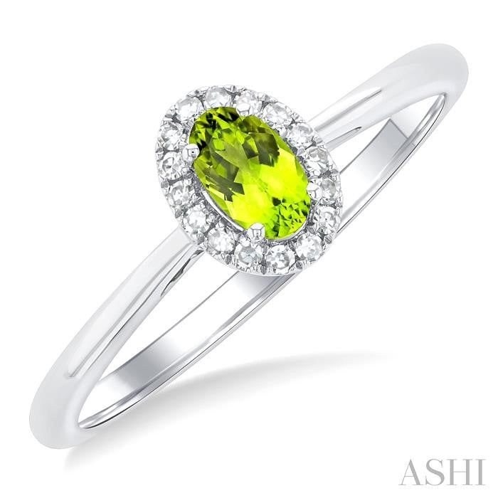 ASHI Oval Shape Gemstone & Halo Diamond Ring 41279PPFSPEWG-OV