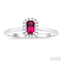 ASHI Emerald Shape Gemstone & Halo Diamond Ring 41279PPFSPTWG-OC