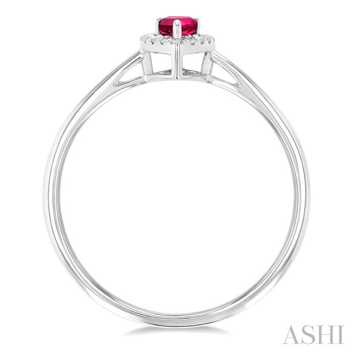 ASHI Pear Shape Gemstone & Halo Diamond Ring 41279PPFSPTWG-PR
