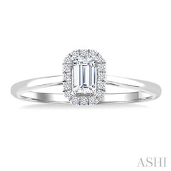 ASHI Emerald Shape Gemstone & Halo Diamond Ring 41279PPFSWTWG-OC