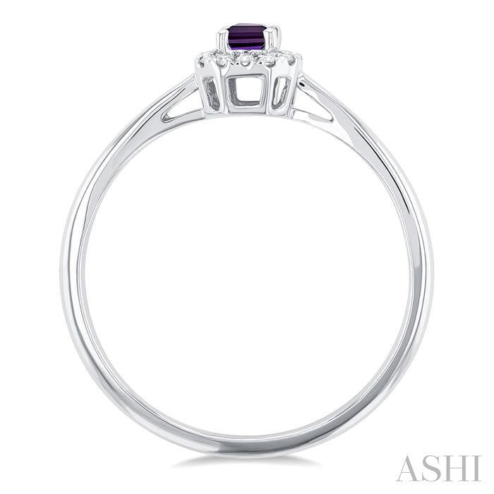 ASHI Emerald Shape Gemstone & Halo Diamond Ring 41279PPTSAMWG-OC