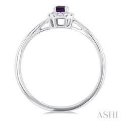 ASHI Emerald Shape Gemstone & Halo Diamond Ring 41279PPTSAMWG-OC