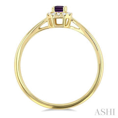 ASHI Emerald Shape Gemstone & Halo Diamond Ring 41279PPTSAMYG-OC