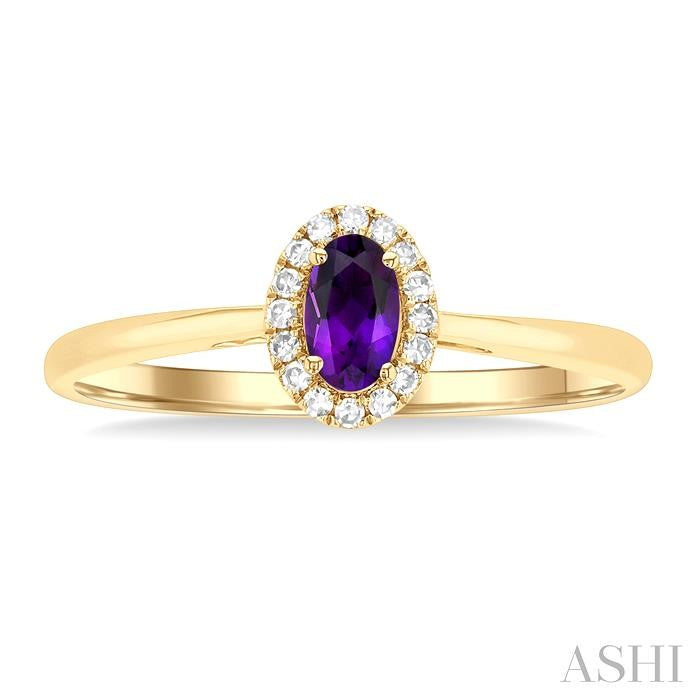 ASHI Oval Shape Gemstone & Halo Diamond Ring 41279PPTSAMYG-OV