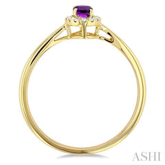 ASHI Oval Shape Gemstone & Halo Diamond Ring 41279PPTSAMYG-OV