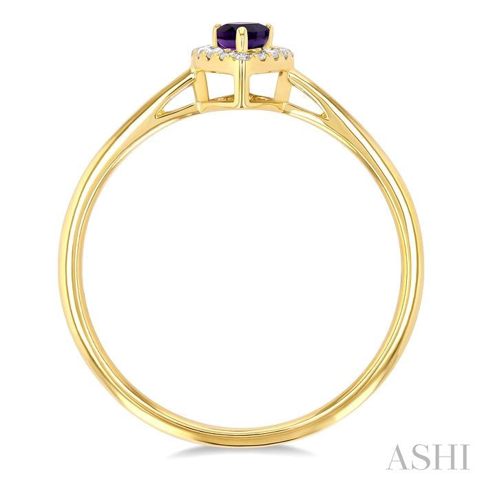 ASHI Pear Shape Gemstone & Halo Diamond Ring 41279PPTSAMYG-PR