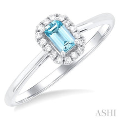 ASHI Emerald Shape Gemstone & Halo Diamond Ring 41279PPTSAQWG-OC