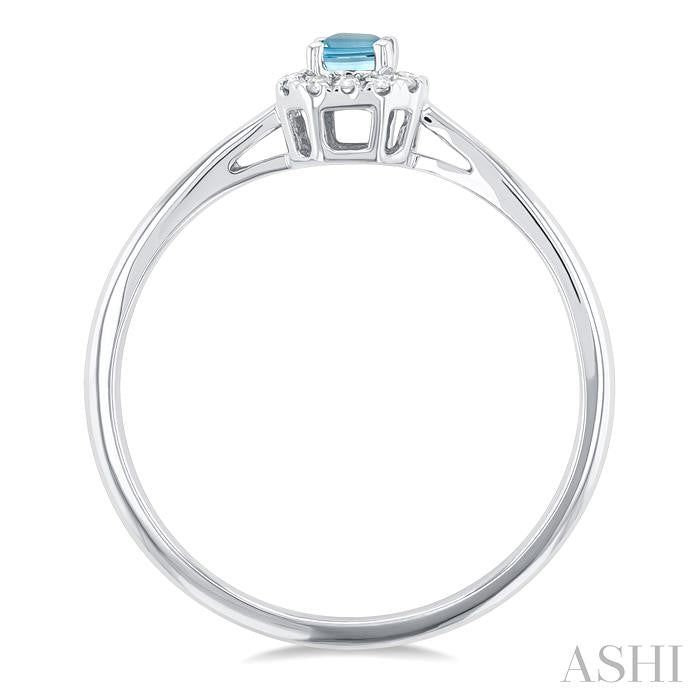 ASHI Emerald Shape Gemstone & Halo Diamond Ring 41279PPTSAQWG-OC