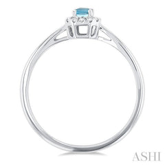 ASHI Emerald Shape Gemstone & Halo Diamond Ring 41279PPTSAQWG-OC