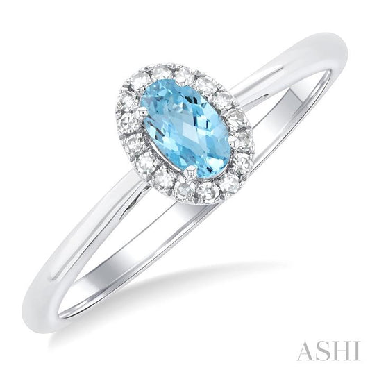 ASHI Oval Shape Gemstone & Halo Diamond Ring 41279PPTSAQWG-OV