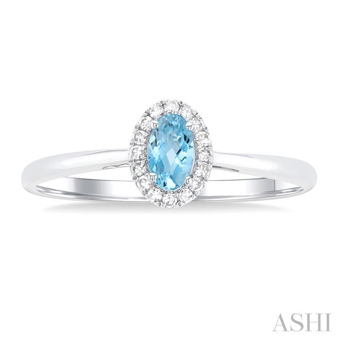 ASHI Oval Shape Gemstone & Halo Diamond Ring 41279PPTSAQWG-OV