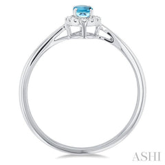 ASHI Oval Shape Gemstone & Halo Diamond Ring 41279PPTSAQWG-OV
