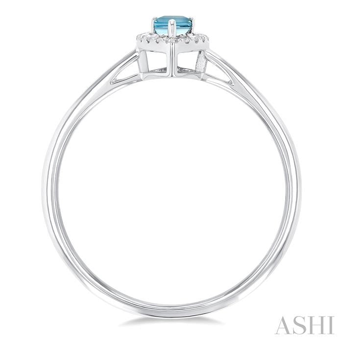 ASHI Pear Shape Gemstone & Halo Diamond Ring 41279PPTSAQWG-PR