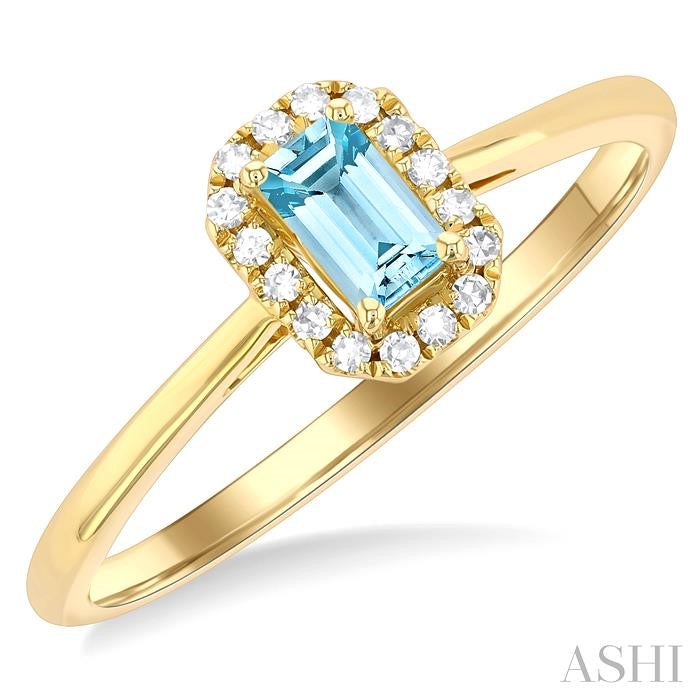 ASHI Emerald Shape Gemstone & Halo Diamond Ring 41279PPTSAQYG-OC