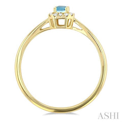 ASHI Emerald Shape Gemstone & Halo Diamond Ring 41279PPTSAQYG-OC