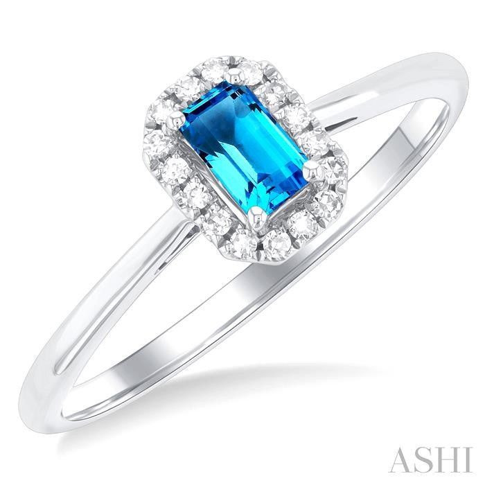 ASHI Emerald Shape Gemstone & Halo Diamond Ring 41279PPTSBTWG-OC