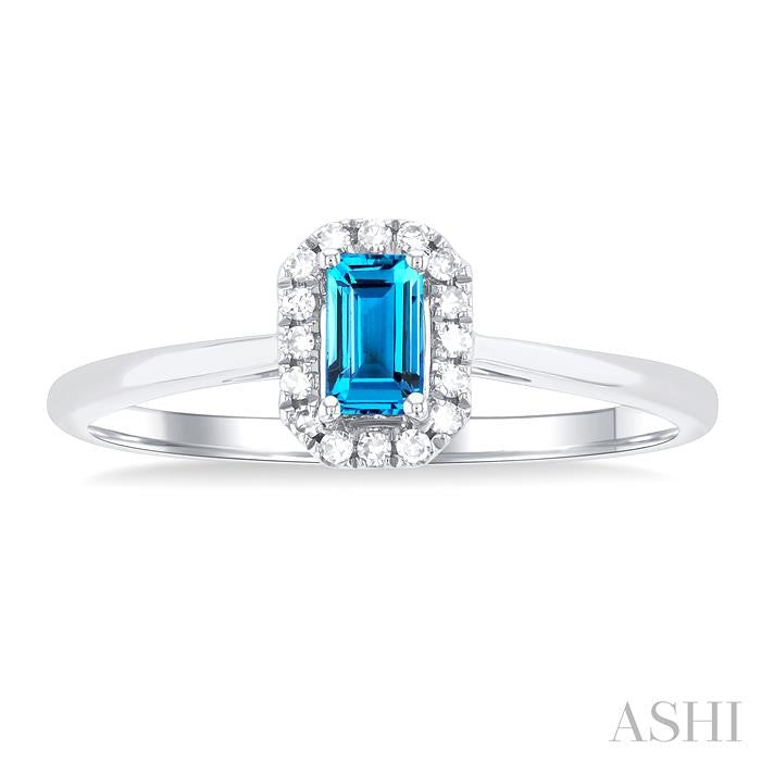 ASHI Emerald Shape Gemstone & Halo Diamond Ring 41279PPTSBTWG-OC
