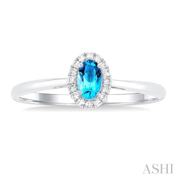 ASHI Oval Shape Gemstone & Halo Diamond Ring 41279PPTSBTWG-OV