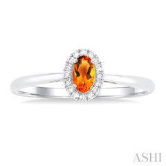 ASHI Oval Shape Gemstone & Halo Diamond Ring 41279PPTSCTWG-OV