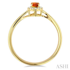 ASHI Oval Shape Gemstone & Halo Diamond Ring 41279PPTSCTYG-OV