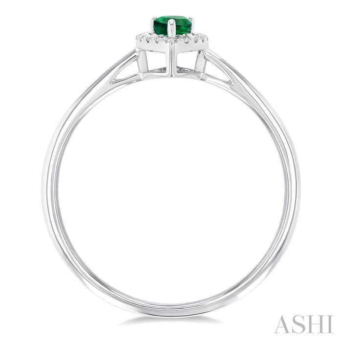 ASHI Pear Shape Gemstone & Halo Diamond Ring 41279PPTSEMWG-PR