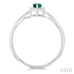 ASHI Pear Shape Gemstone & Halo Diamond Ring 41279PPTSEMWG-PR