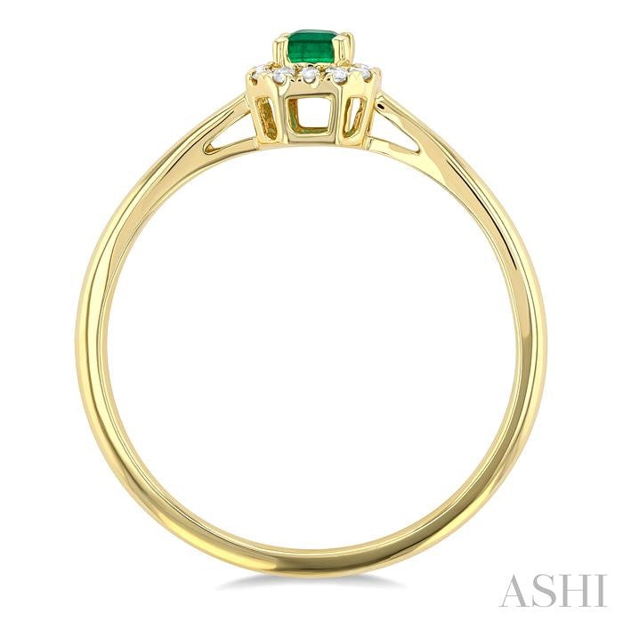 ASHI Emerald Shape Gemstone & Halo Diamond Ring 41279PPTSEMYG-OC