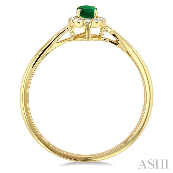 ASHI Oval Shape Gemstone & Halo Diamond Ring 41279PPTSEMYG-OV
