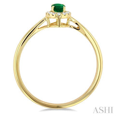 ASHI Oval Shape Gemstone & Halo Diamond Ring 41279PPTSEMYG-OV
