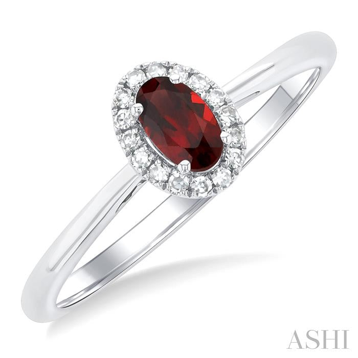 ASHI Oval Shape Gemstone & Halo Diamond Ring 41279PPTSGTWG-OV