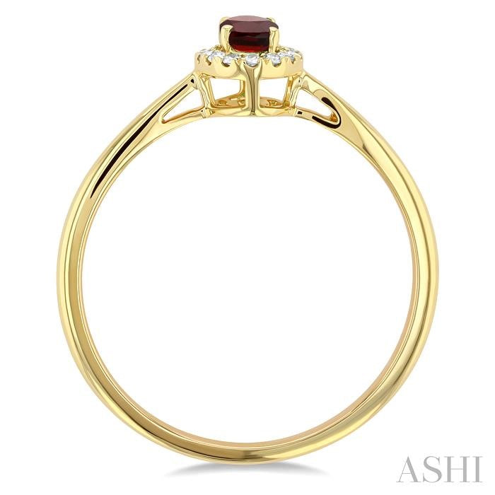 ASHI Oval Shape Gemstone & Halo Diamond Ring 41279PPTSGTYG-OV