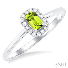 ASHI Emerald Shape Gemstone & Halo Diamond Ring 41279PPTSPEWG-OC