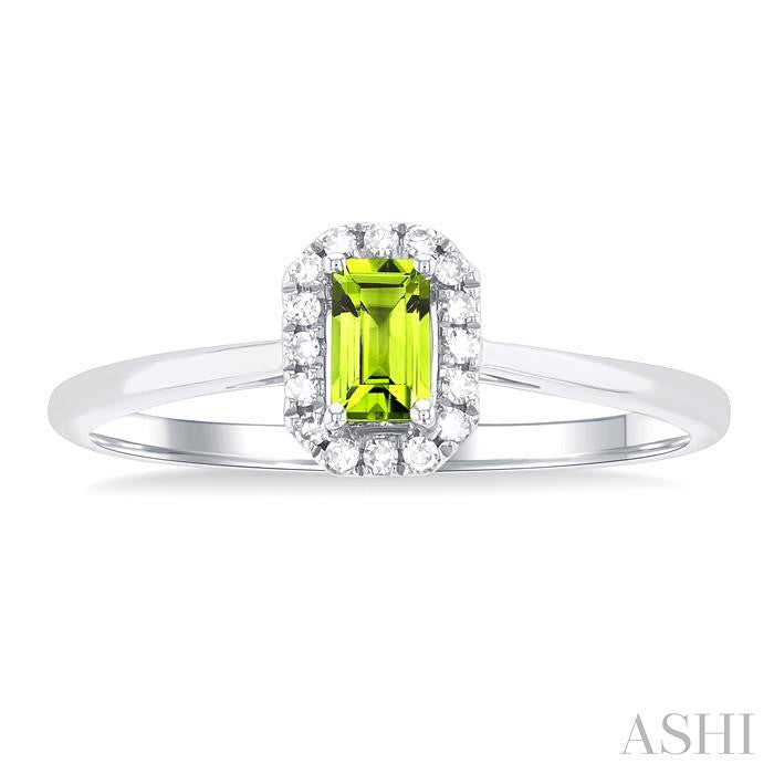 ASHI Emerald Shape Gemstone & Halo Diamond Ring 41279PPTSPEWG-OC