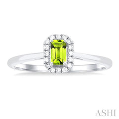 ASHI Emerald Shape Gemstone & Halo Diamond Ring 41279PPTSPEWG-OC