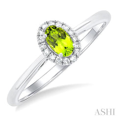 ASHI Oval Shape Gemstone & Halo Diamond Ring 41279PPTSPEWG-OV