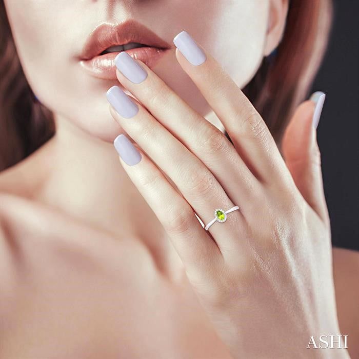 ASHI Oval Shape Gemstone & Halo Diamond Ring 41279PPTSPEWG-OV