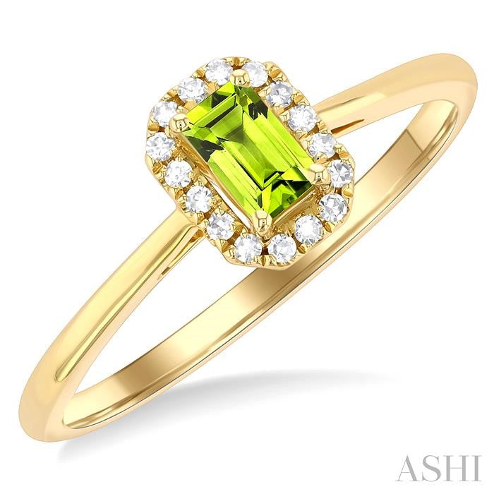 ASHI Emerald Shape Gemstone & Halo Diamond Ring 41279PPTSPEYG-OC