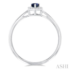ASHI Pear Shape Gemstone & Halo Diamond Ring 41279PPTSSPWG-PR