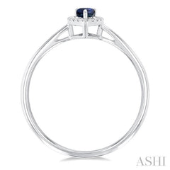 ASHI Pear Shape Gemstone & Halo Diamond Ring 41279PPTSSPWG-PR
