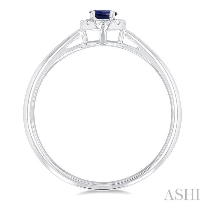 ASHI Round Shape Gemstone & Halo Diamond Ring 41279PPTSSPWG-RD
