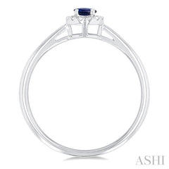 ASHI Round Shape Gemstone & Halo Diamond Ring 41279PPTSSPWG-RD