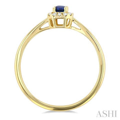 ASHI Emerald Shape Gemstone & Halo Diamond Ring 41279PPTSSPYG-OC