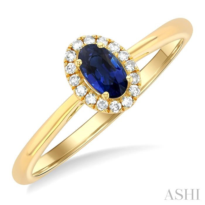 ASHI Oval Shape Gemstone & Halo Diamond Ring 41279PPTSSPYG-OV