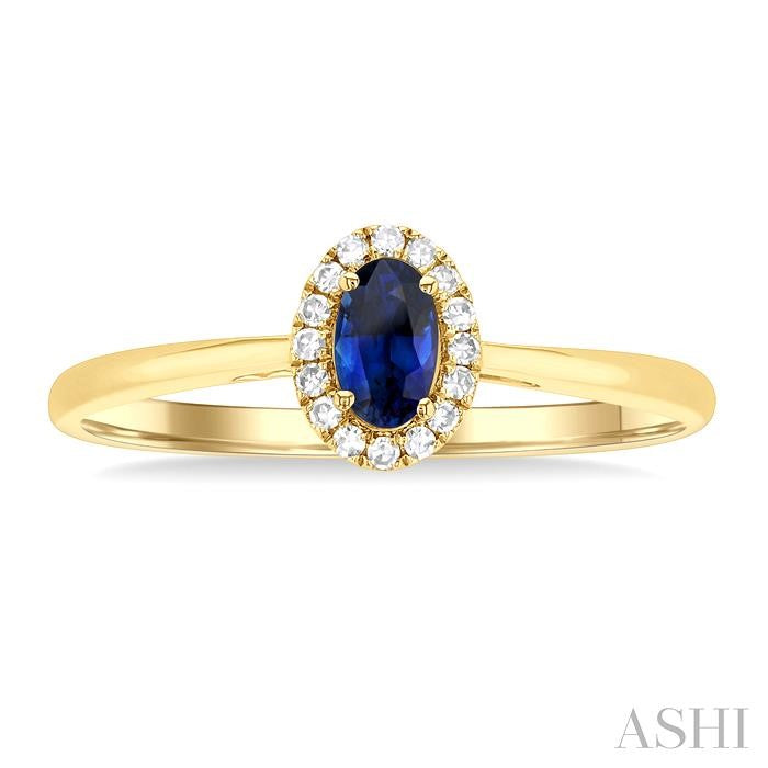 ASHI Oval Shape Gemstone & Halo Diamond Ring 41279PPTSSPYG-OV