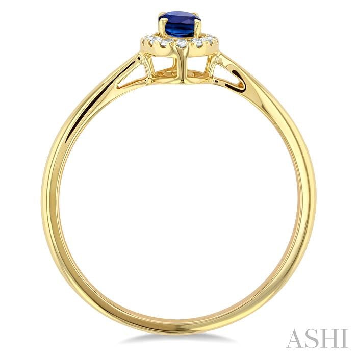 ASHI Oval Shape Gemstone & Halo Diamond Ring 41279PPTSSPYG-OV